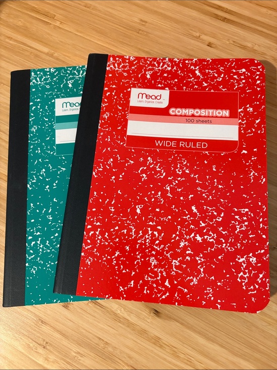 Mead Other - 2 Mead Composition Notebooks - Red & Green Wide Ruled 100 Sheets